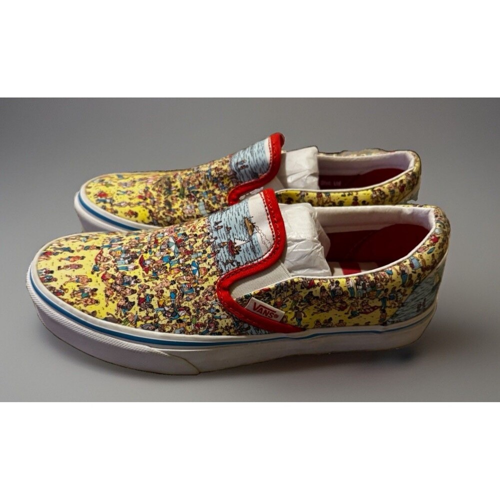 RARE 👀👀 Vans Classic Slip On Where’s Waldo Beach Find Steve Men 5.5 Women 7